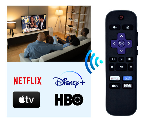 Control Remoto Para Roku Hisense Atvio Sharp Tcl Smart Tv