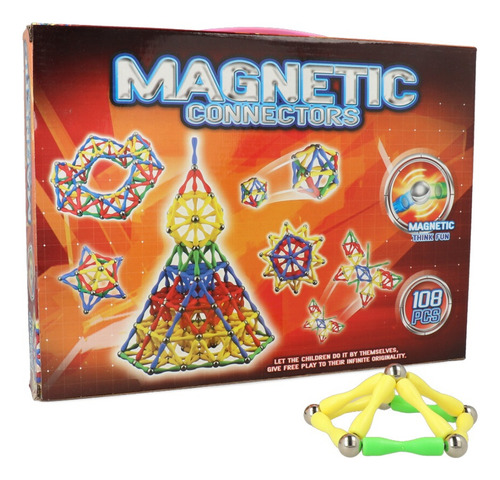 Juego Conectores Magnetico 108 Pcs Construcción Educativo