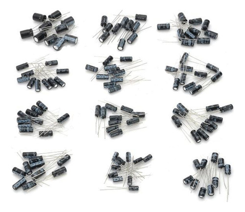 Kit De 120 Capacitores Electroliticos Valores 0.22 Uf-470 Uf