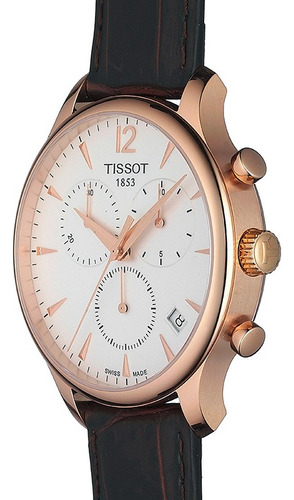 Reloj Tissot Tradition Chronograph Gent 42mm T0636173603700 Marrón Rosa Blanco