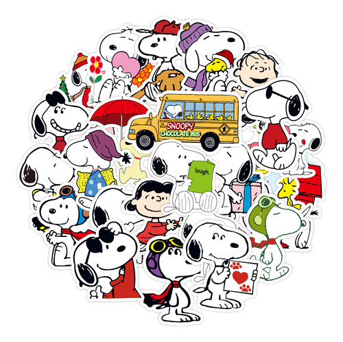 50 Pegatinas De Dibujos Animados De Snoopy, Cuaderno,taza De