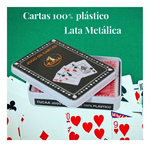 Jogo De Cartas Baralho Estojo Em Metal Tucaa (100% plastico)