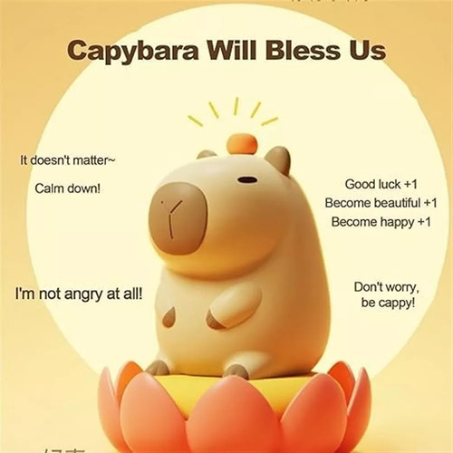 Luz Nocturna De Silicona Capybara Cute Anime Con Control Tác