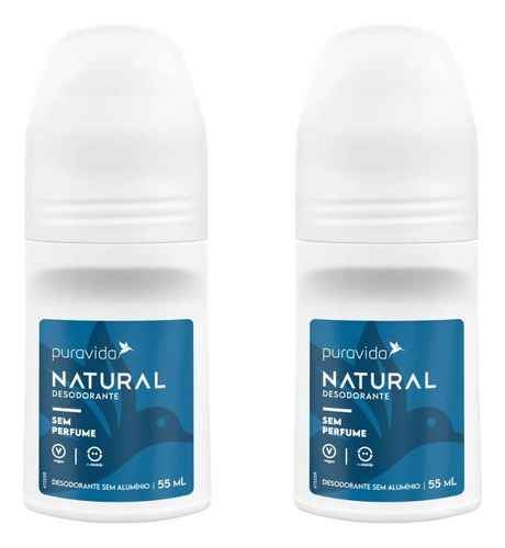 Combo 2 Desodorantes Naturais Sem Alumínio E Perfume 55ml