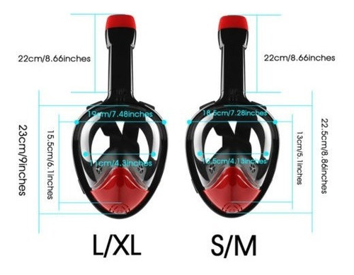Imagen 4 de 5 de Antiniebla Completo Cara Máscara De Snorkel Buceo Gafas De B