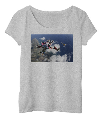 Remera Mujer Skydiving Deporte Extremo Vuelo Razo