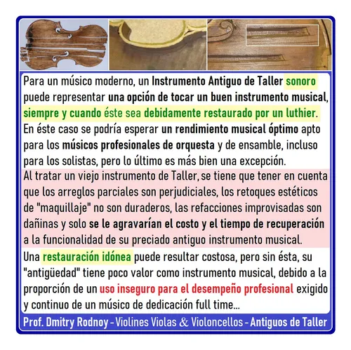 Prof. Dmitry Rodnoy Luthier Violin Violoncello Viola & Arcos