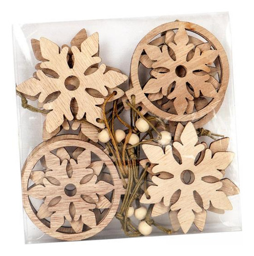 2 X 10 Uds Árbol De Navidad Colgante Hueco De Madera