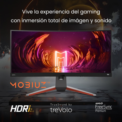 Monitor Gamer Curvo 144hz Benq Mobiuz Ex3410r + Funko Pop Negro/gris