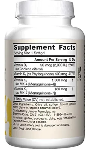 Jarrow Formulas K-right - Complejo De Vitamina K (k1, Mk-4,
