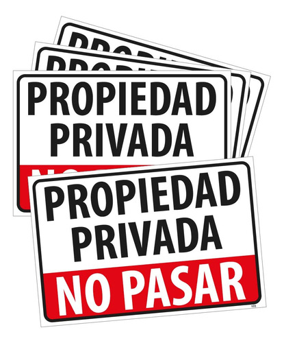 Cartel Propiedad Privada No Pasar No Entrar | 30x45cm