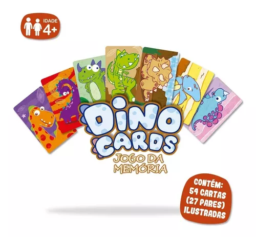 Jogo Da Memoria Dino Cards 54 Cartas Colorido Infantil Promo