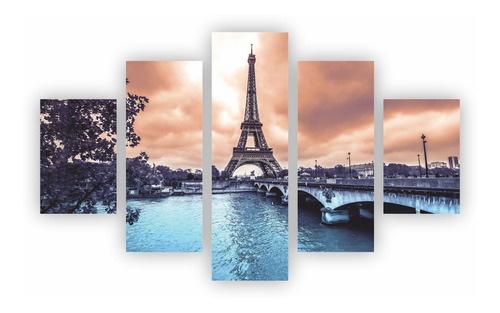 Quadro Paris Decorativo Torre Eiffel França Cor Colorido Cor da armação Chassi