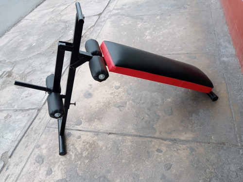 Banca Plegable Abdominal+ejercitador D Piernas+10k En Discos