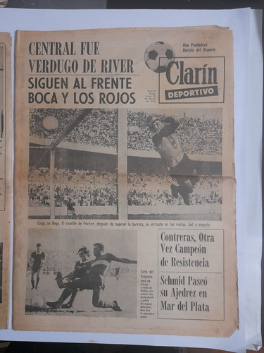 Clarin Deportivo 30/3/1970 River 0 Central 2,detalle