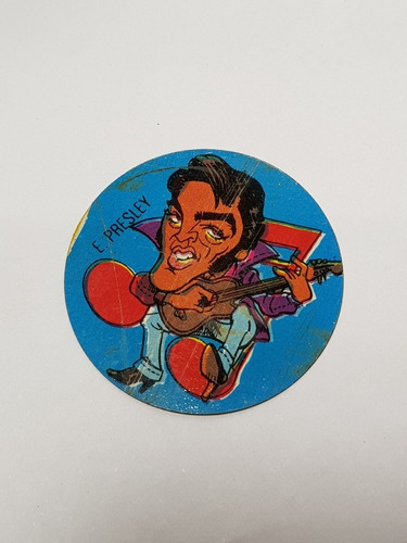Imagen 1 de 2 de Figurita Chapita Elvis Presley Caricaturas 1981  Mag 57385