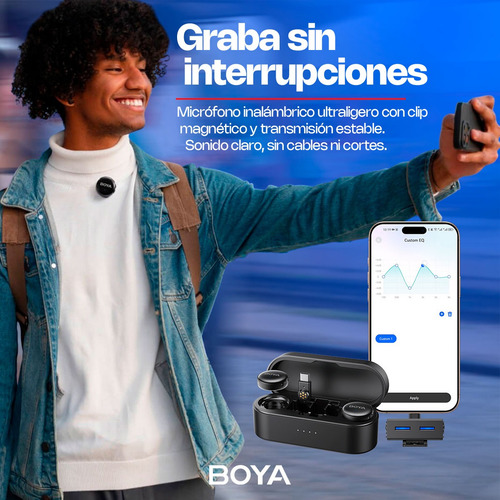 Micrófono Wireless Celular Boyalink 3 Ia Cancelación Ruido