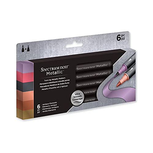 Spectrum Noir Metallic Markers 6 Pack-antique Elements, Us: 