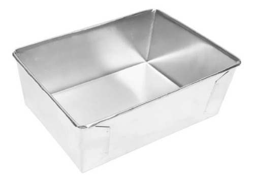 Forma De Alumino Rectangular Alta 25 X 17 Cm Metasa Cor Prateado