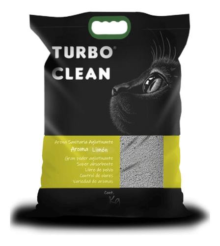 Turbo Clean arena sanitaria 10kg aroma limón 10kg de peso neto