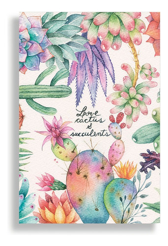 Cuadro Decorativo Aluminio 20x30 - Love Cactus Succulents