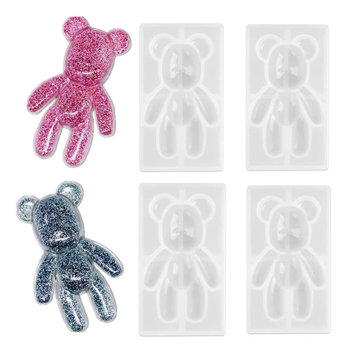 Moldes De Resina- 4 Uds. Molde De Oso De Peluche 3d Hac...