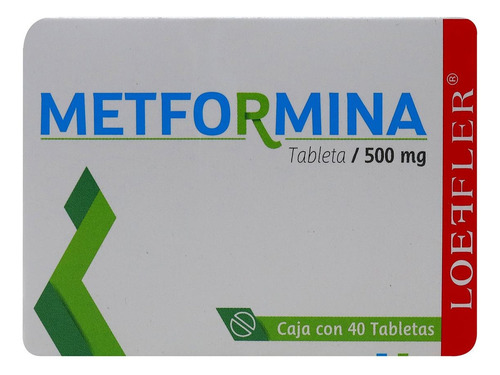 Metformina (loeffler) Caja Con 40 Tabletas De 500 Mg. C/u