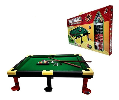Brinquedo Jogo Mini Mesa De Bilhar Snooker Sinuca Infantil Cor do tecido Verde-escuro