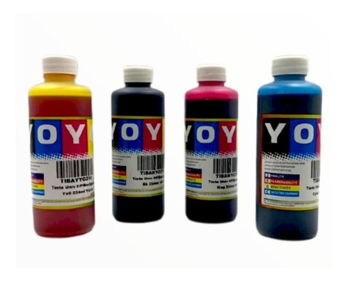 Pack 4tinta 250ml Universal Para Todas Las Marcas Impresoras