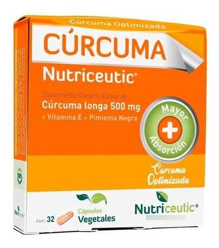 Imagen 1 de 1 de Cúrcuma Nutriceutic Vitamina E Y Pimienta Negra 32 Cápsulas Sabor S/sabor