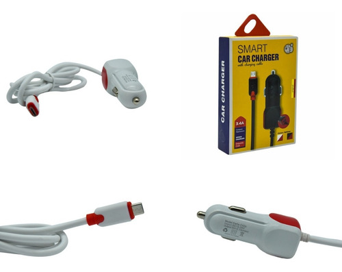 Combo Cargador Para Auto 2.1a Dual Usb Y Cable V8