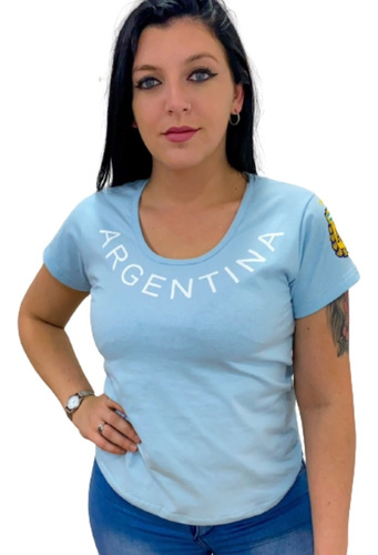 Remera Mujer Argentina Mundial Qatar Talles