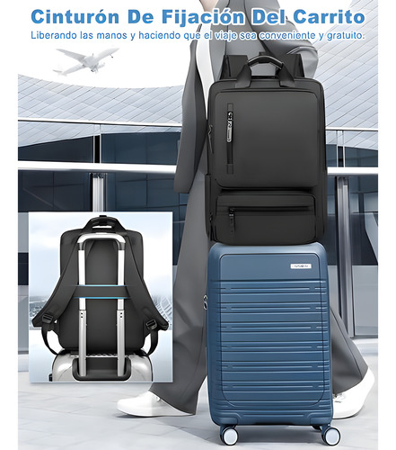 Mochila De Viaje Para Hombres Para Notebook 15.6 30l Antirrobo E Impermeable Color Negro Equipaje De Mano De Aprobado Por Avión Para Hombre Y Mujer