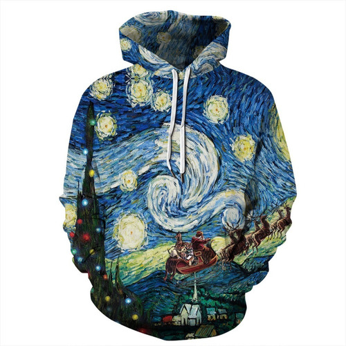 Sudadera Con Capucha Van Gogh Cielo Estrellado Pintura