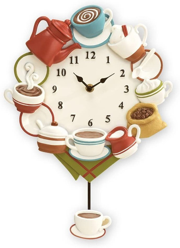Reloj De Pared Con Pendulo, Taza De Cafe
