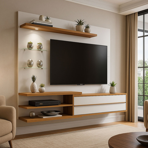 Painel Tv Rack Suspenso 40 42 50 55 60 Polegadas Sala Quarto