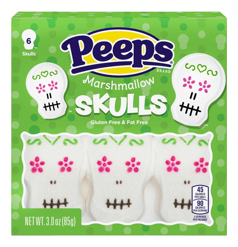 Malvaviscos Peeps Calaveras Día De Muertos 6 Pzs Halloween