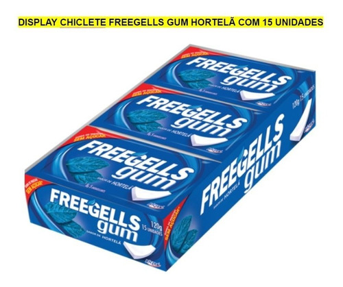 Display Chiclete Freegells Hortelã Gum C/15 Unidades