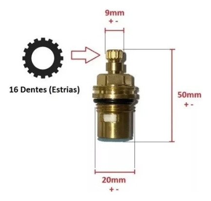 Kit de reparación de grifos M22 para el lado izquierdo/derecho, estriado, Deca, color dorado, acabado en latón