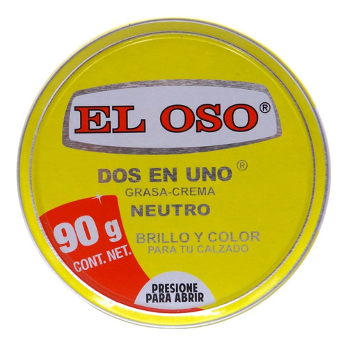 Grasa Crema Para Zapatos De Piel Dos En Uno El Oso - 90g Color Neutro