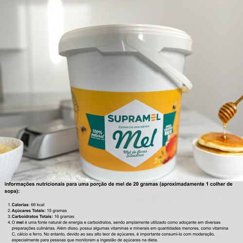 Mel 100% Puro Abelhas Silvestre Supramel - Balde 5 Kg
