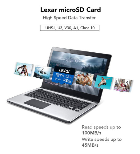 Tarjeta De Memoria Lexar 633x 128gb, 4k, Clase 10 Con Regalo