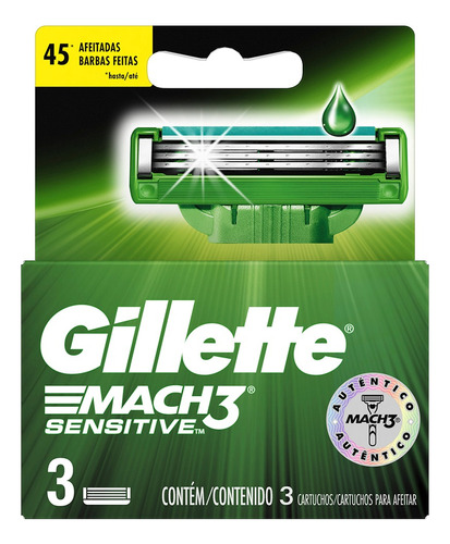 Repuestos para afeitar Gillette Mach3 Sensitive 3 u