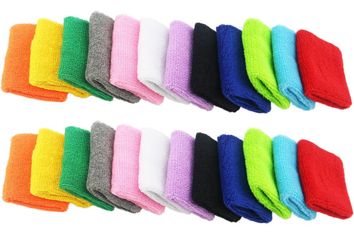 12 Pares De Muñequeras De Algodón Deporte, Muñequera...
