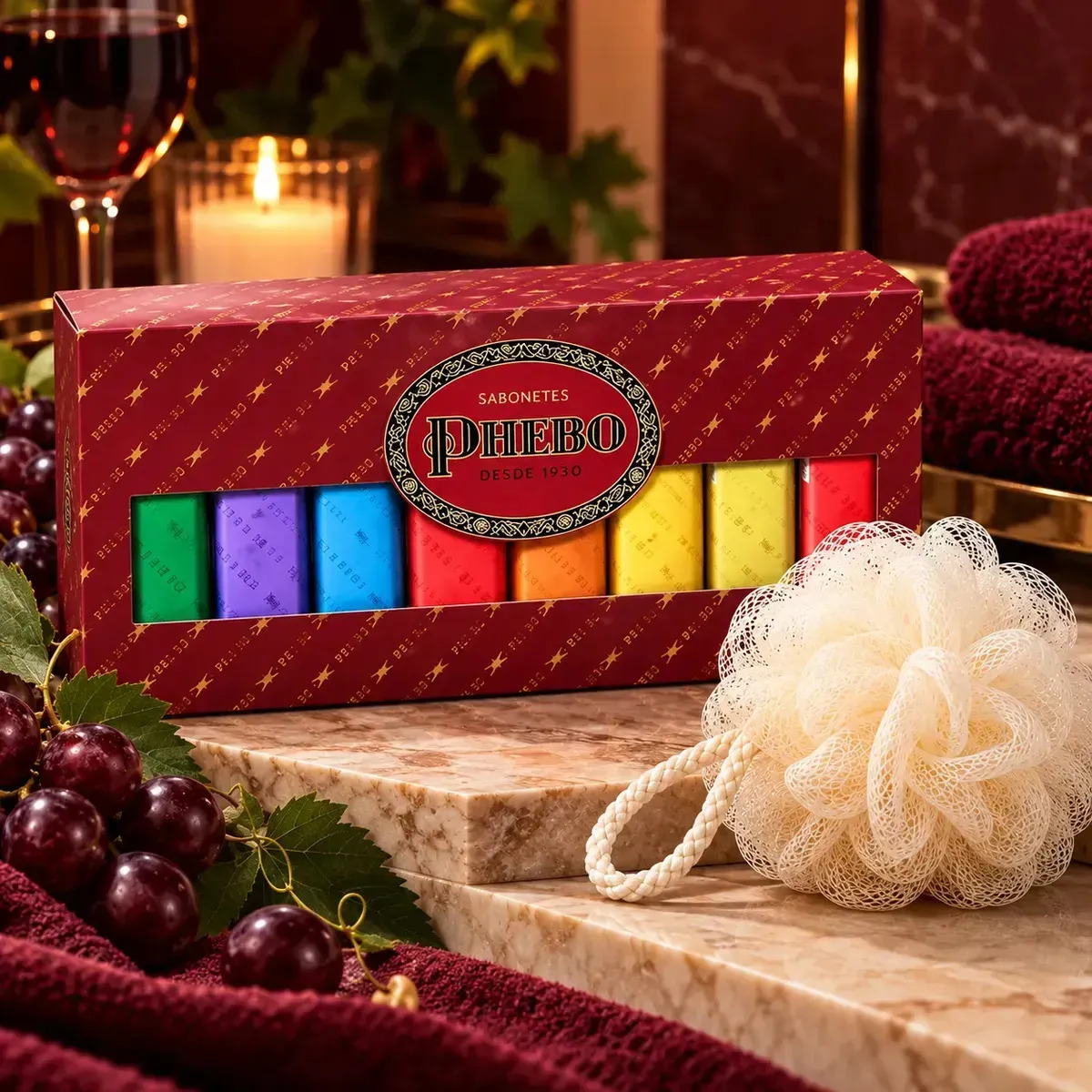 Kit Sabonetes Phebo Vinho 8 Unidades 90g