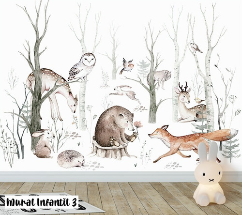 Imagen 5 de 8 de Vinilos Mural Infantil Animales Deco Gigantografia