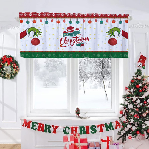 Cenefa Cortina Cocina Navidad Ventana S Bolsillo Para Barra