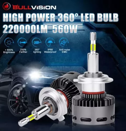 Bullvision H7 LED Headlight 30000LM 120W alta potencia luces led para  vehículos Luz de carretera Luz de cruce Dos caras 3580 CSP Chips Plug and  Play Miniluces de coche inalámbricas Accesorios para