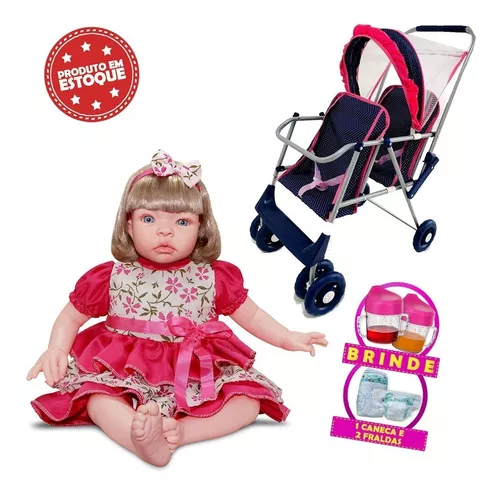 Kit 2 Bonecas Reborn Baby Kiss Bebê Reborn Loira ou Morena