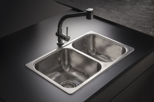 Lavaplatos Doble R63 Rectangular Bajo Cubierta Con Rebalse